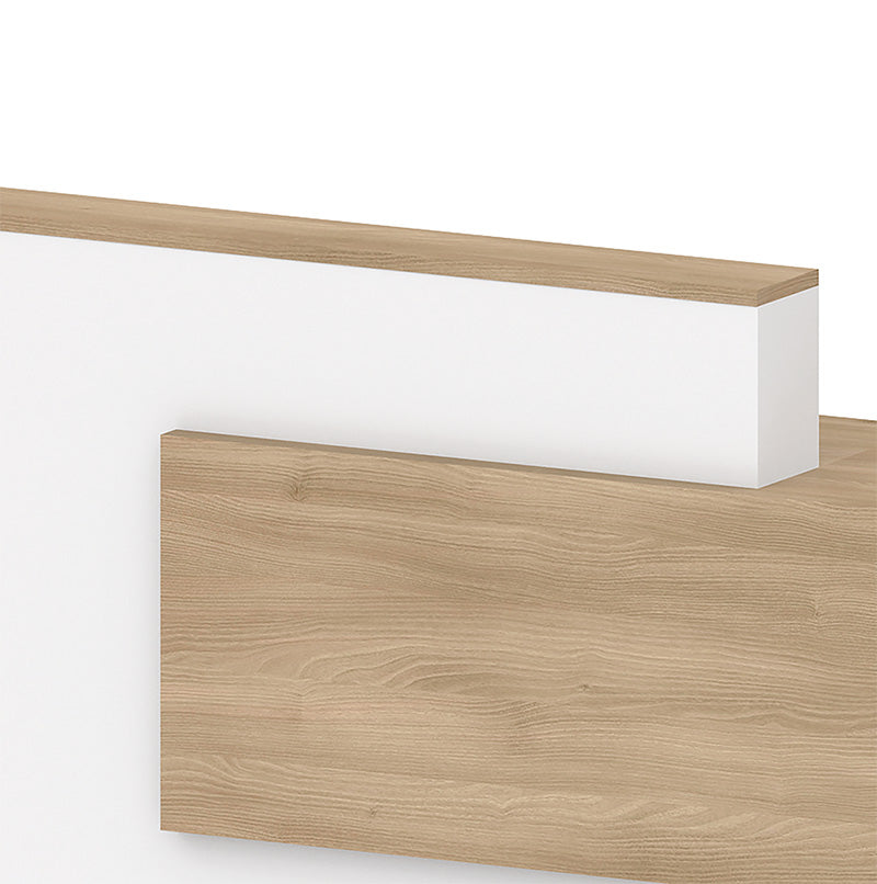 HELMER Reception Desk 2.4M Right Panel - Oak & White