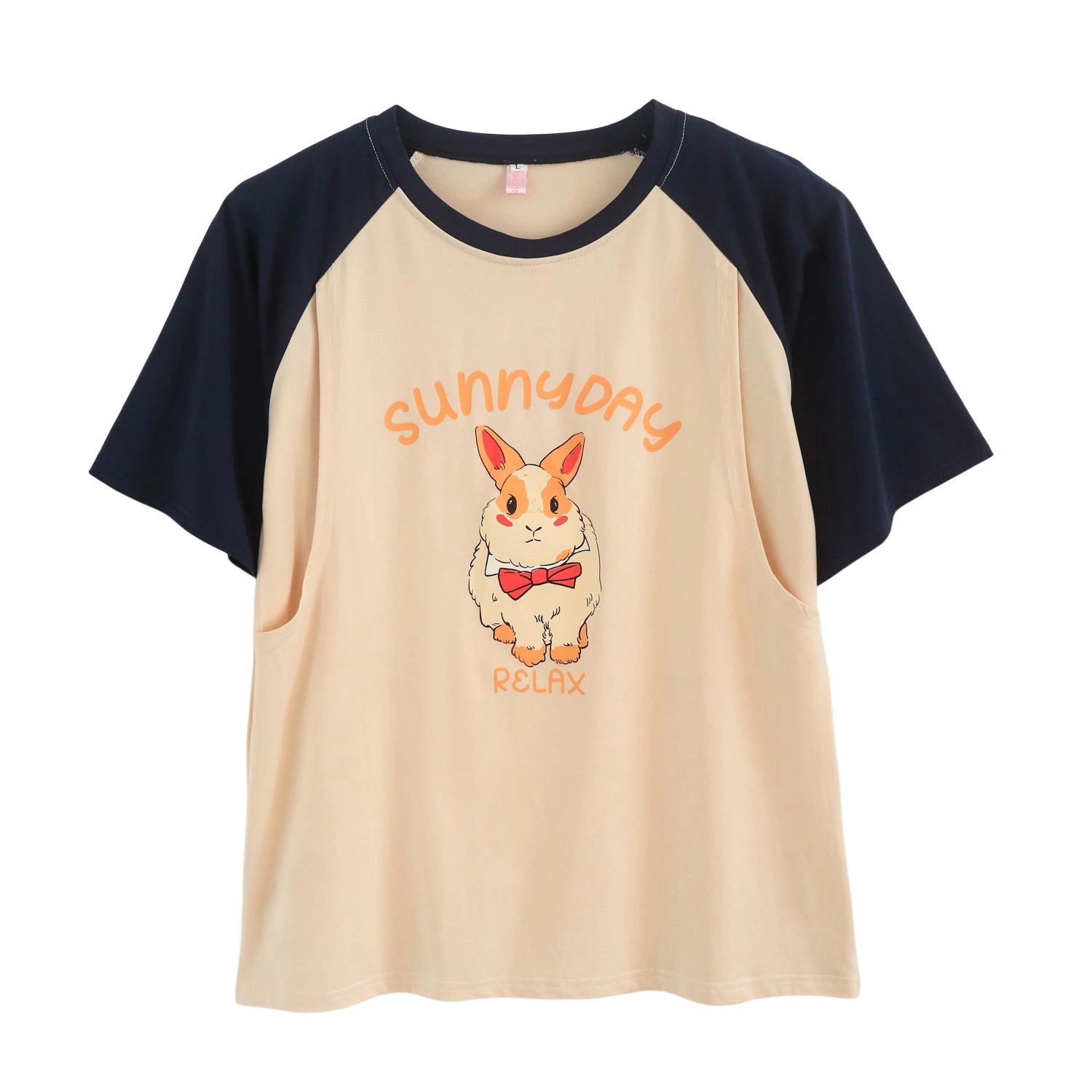 Summer Maternity Nursing T-Shirt – Loose Plus-Size Pure Cotton Top for Outings & Postpartum