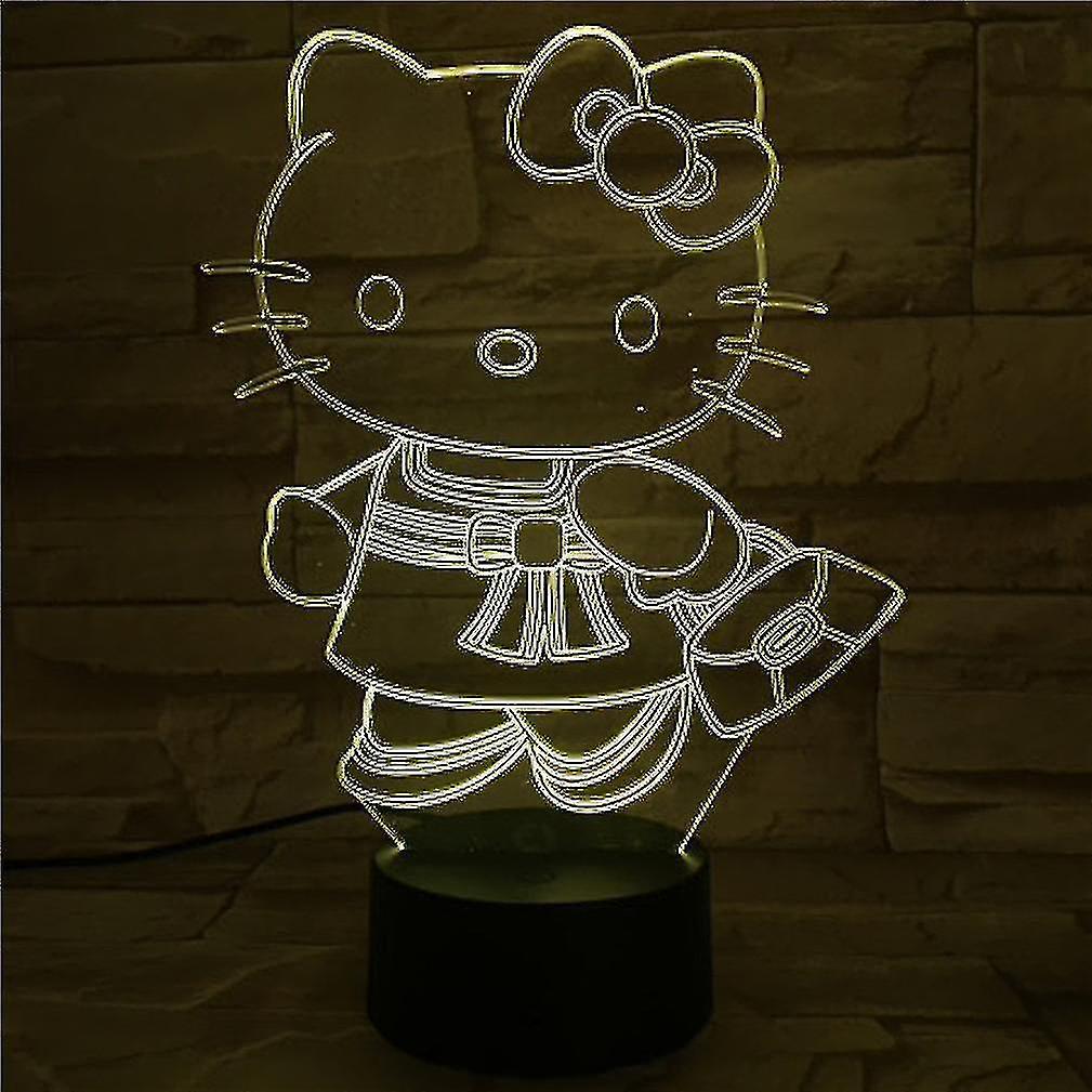 Kitty Cat Usb 3d Anime Night Light Atmosphere Led Table Lamp