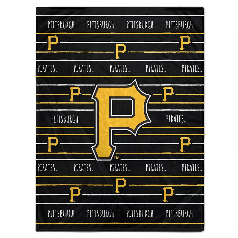 Pittsburgh Pirates 60'' x 80'' Logo Stripe Flannel Fleece Blanket