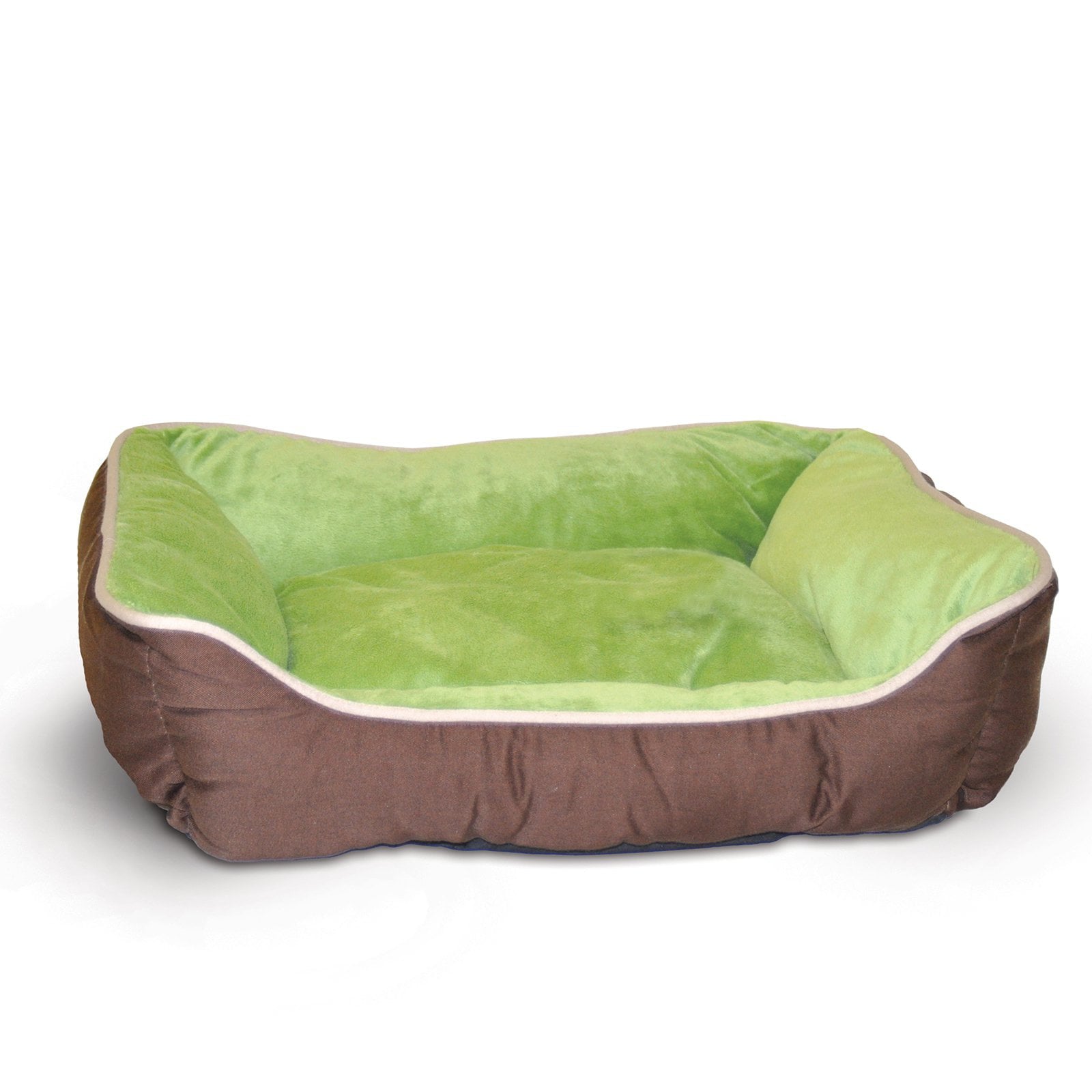 KandH Lounge Sleeper Pet Cat Bed， Mocha/Green