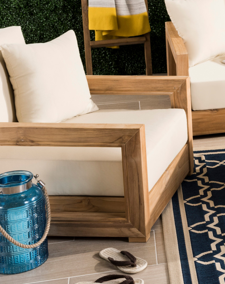 Safavieh Montford Teak Armchair   Transitional   Outdoor Lounge Chairs   by Safavieh  Houzz