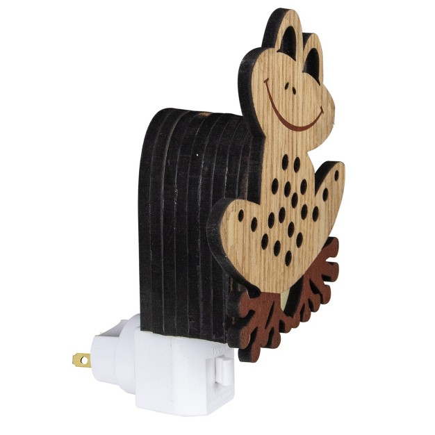 Wooden Led Smiling Frog Night Light