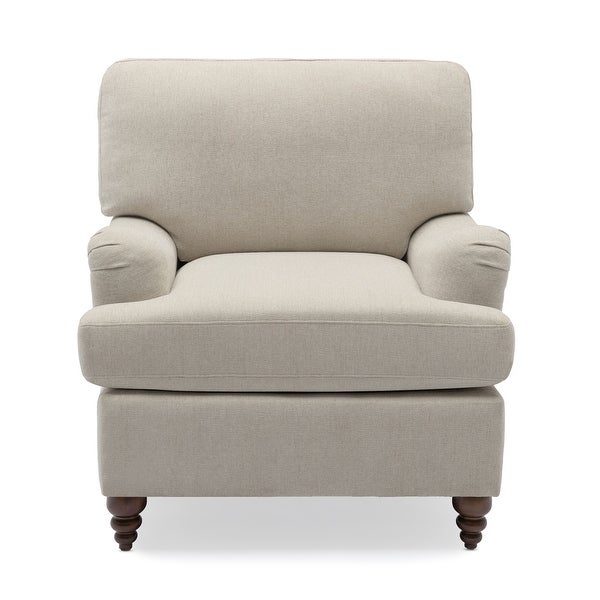 Upholstered Armchair Accent Chair with Solid Wood Legs - 35