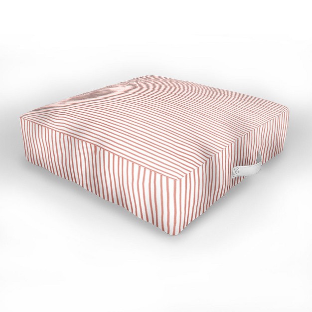Emanuela Carratoni Old Pink Stripes Outdoor Floor Cushion Deny Designs