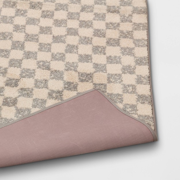 2 x27 6 quot x4 x27 Washable Checkerboard Plush Accent Rug