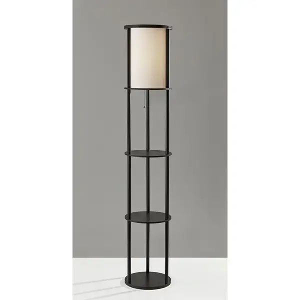 Adesso 62-inch Round Stewart Shelf Floor Lamp