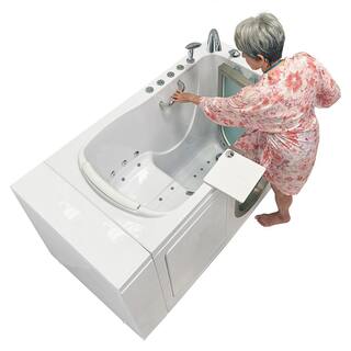 Ella Elite 52 in. Acrylic Whirlpool and Air Bath Walk-In Bathtub in White with Right Door Fast Fill Faucet 2 in. Dual Drain 931085P