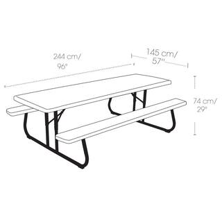 Lifetime 57 in. x 96 in. Commercial Grade Picnic Table 80123