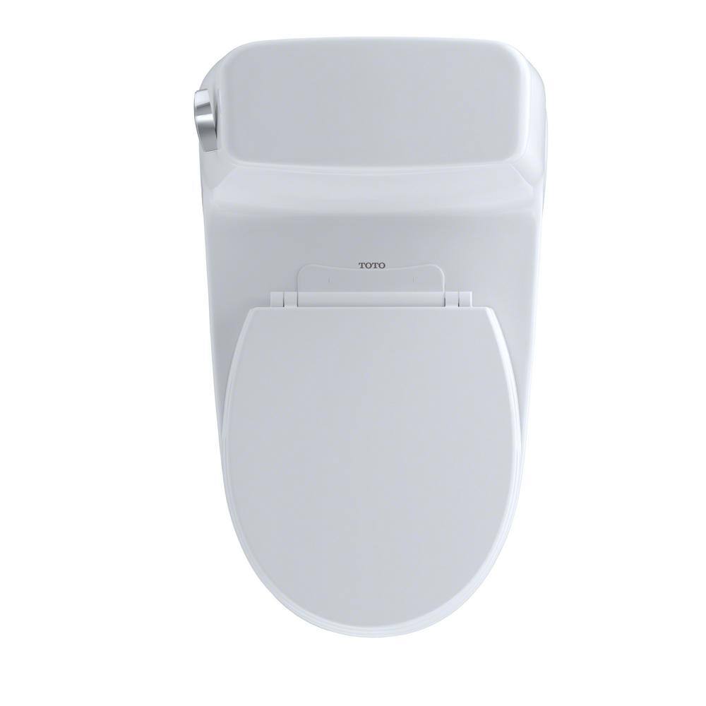 TOTO UltraMax 1-Piece 1.6 GPF Single Flush Round ADA Comfort Height Toilet in Cotton White SoftClose Seat Included ms853113s#01