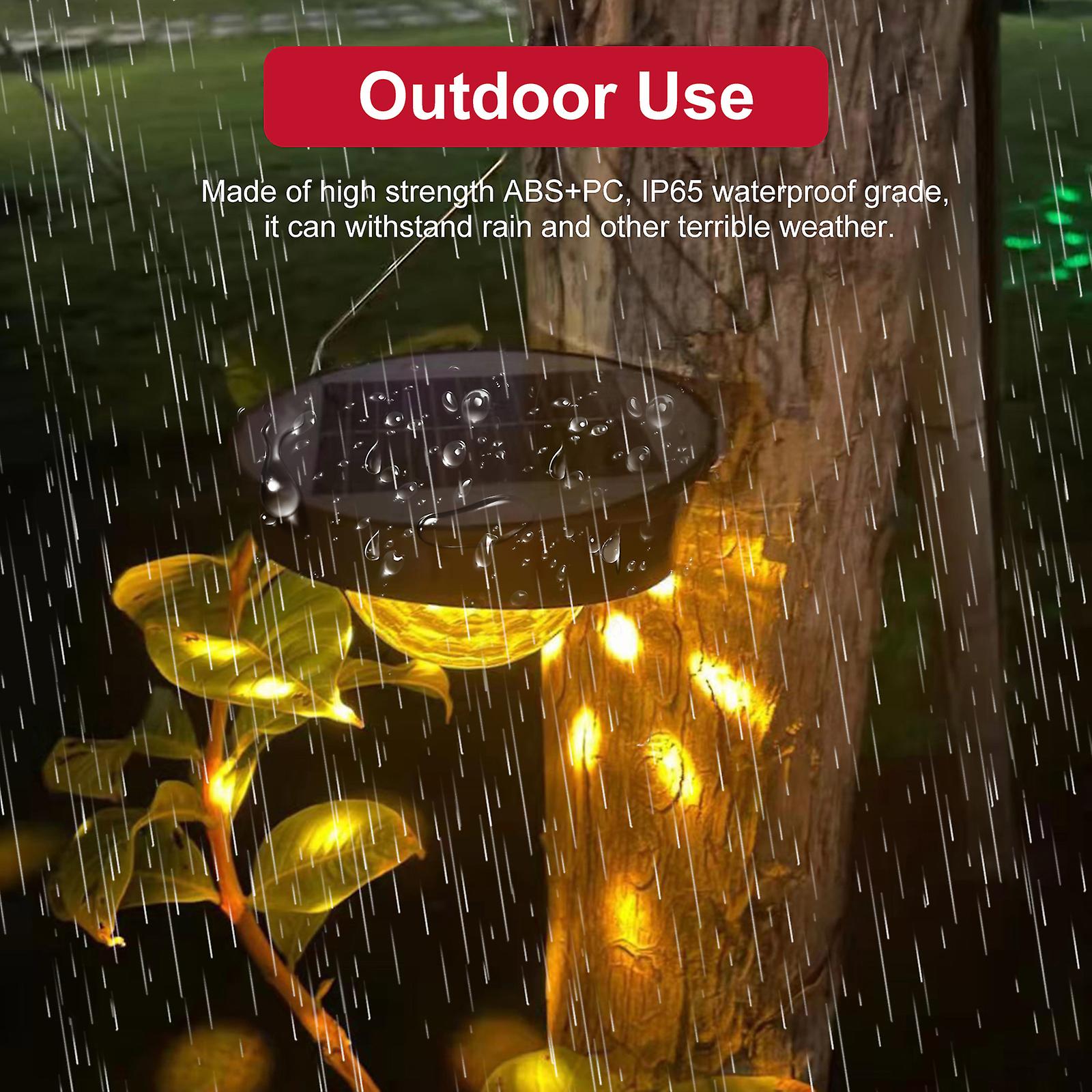 Solar Powered Lawn Lamp Night Lights Waterproof Outdoor Hanging Pathway Light Landscape Decorative Garden Lights Golden Light No.246373