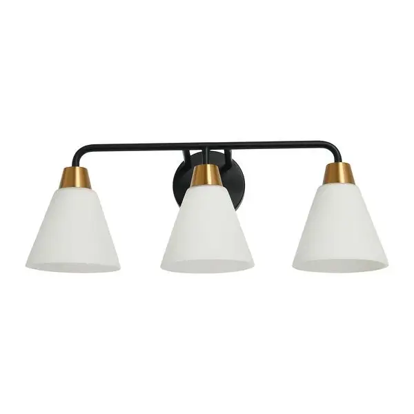 Robert Stevenson Lighting Brody - Metal and Frosted Glass 3-Light Vanity Light