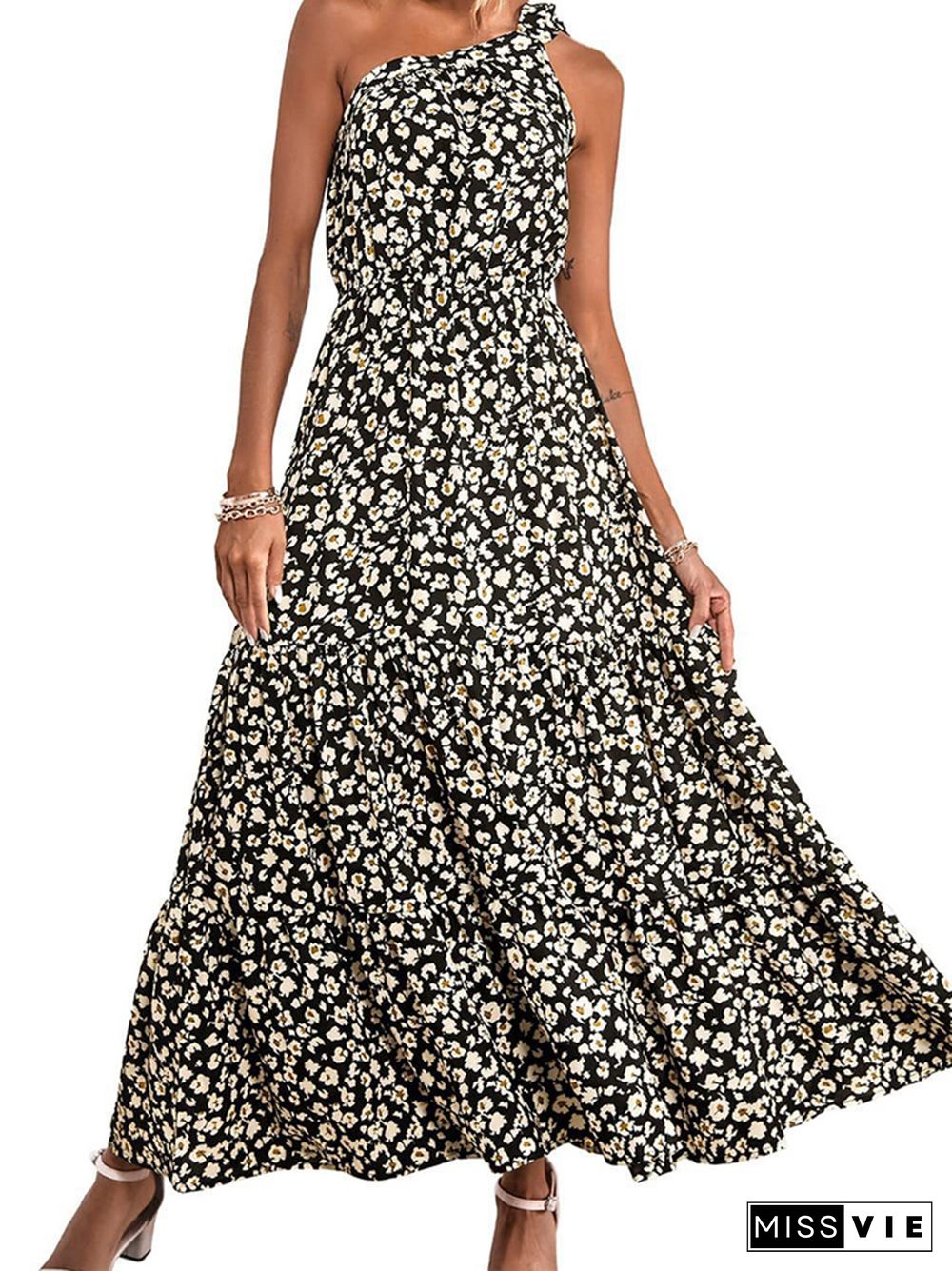 Women's Bohemian Floral Dress Beach Holiday Dress