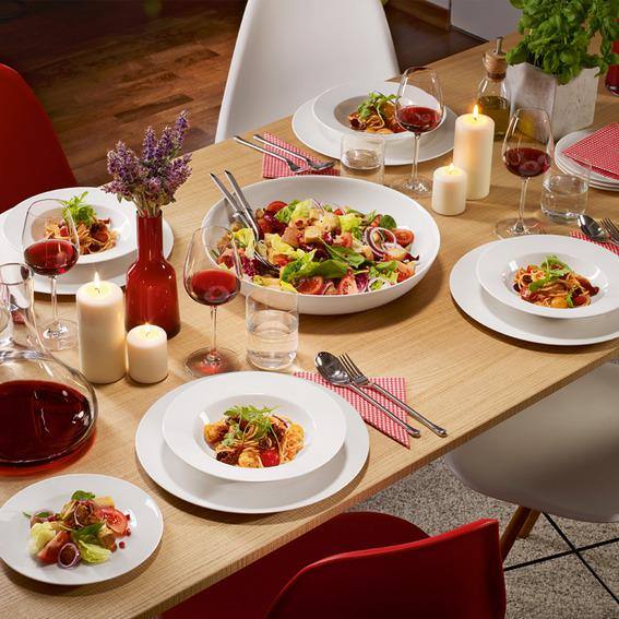 Villeroy  Boch 30-Piece For Me White Dinnerware Set includes 6 of each dinner plates salad plates pasta bowls cups and saucers 1041537174