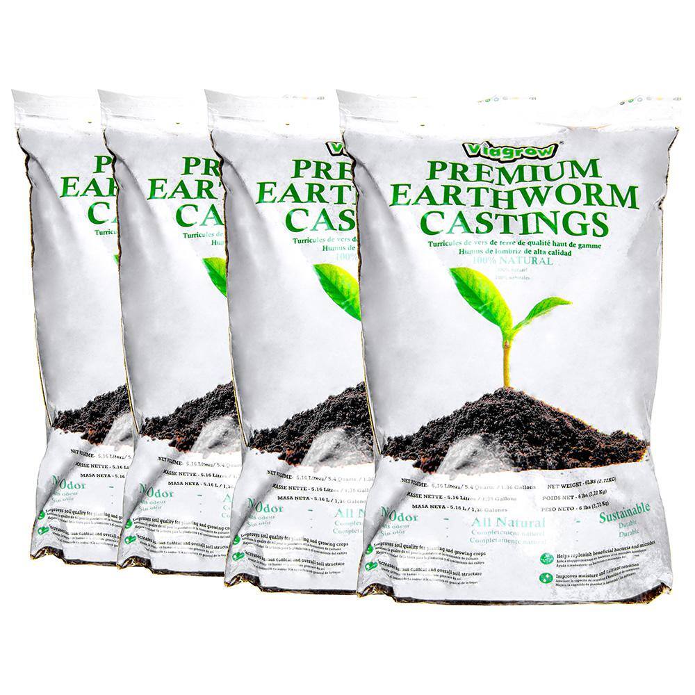 Viagrow 6 lbs. Earthworm Castings (4-Pack) VEWC6-4