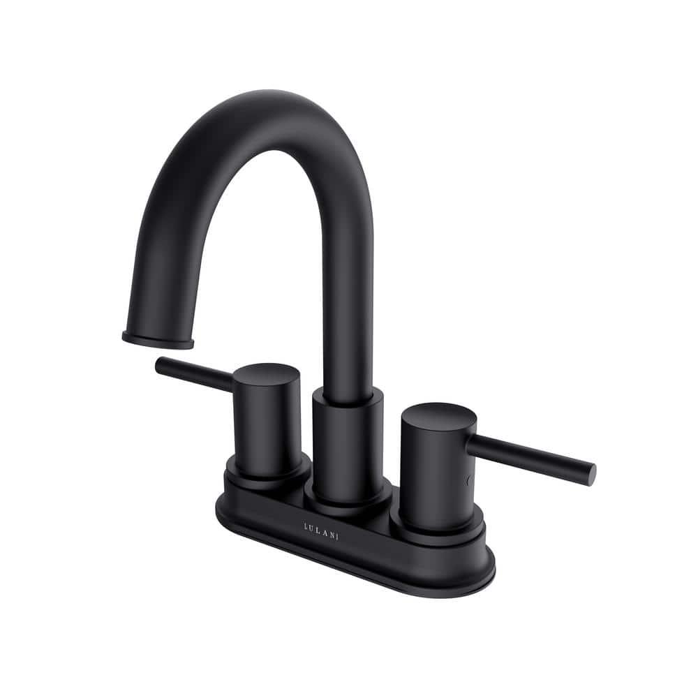 Lulani St Lucia 2Handle 4  Centerset Bathroom Faucet in Matte Black