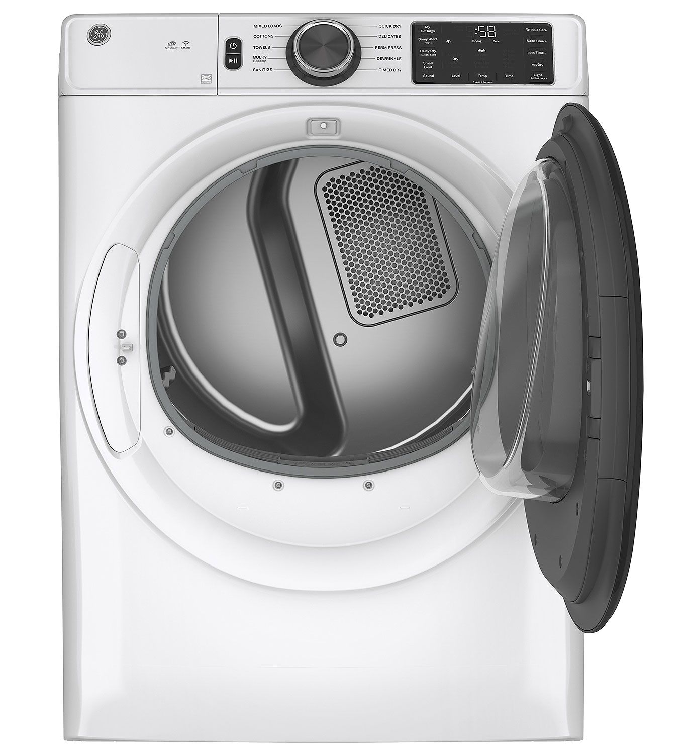 GE ADA 7.8 Cu. Ft. White Smart Front Load Gas Dryer With Sanitize Cycle