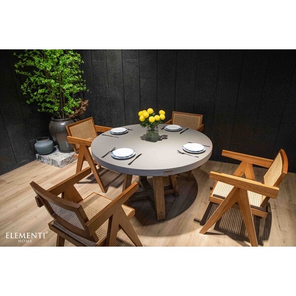 Elementi Home Verona Dining Table Round，Concrete Furniture，Kitchen，Patio，Living Room，Garden，Indoor and Outdoor