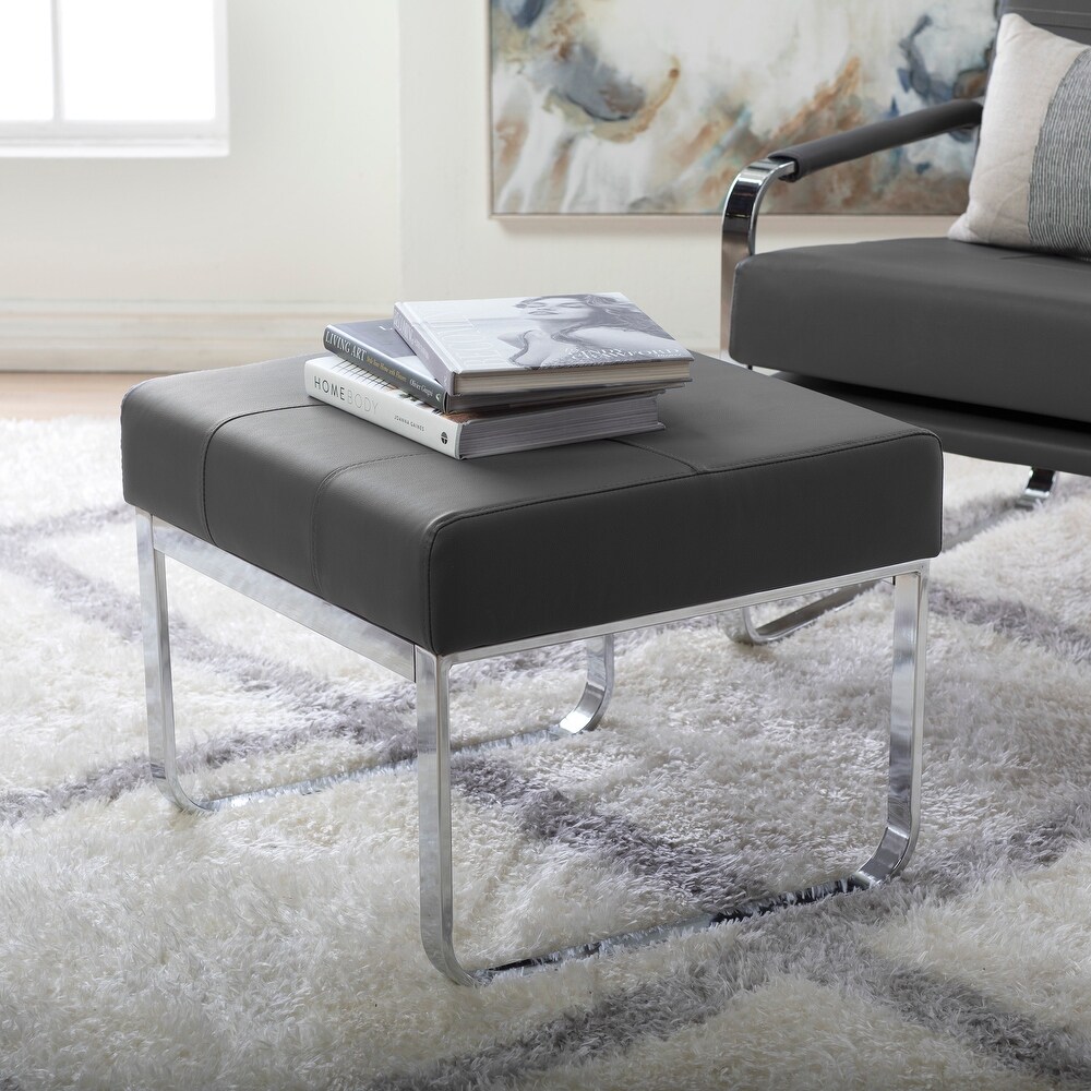 Studio Designs Home ure Rectangular Blended Leather Ottoman