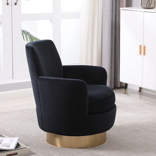 Velvet Swivel Barrel Chair，Swivel Accent Chairs Armchair for Living Room