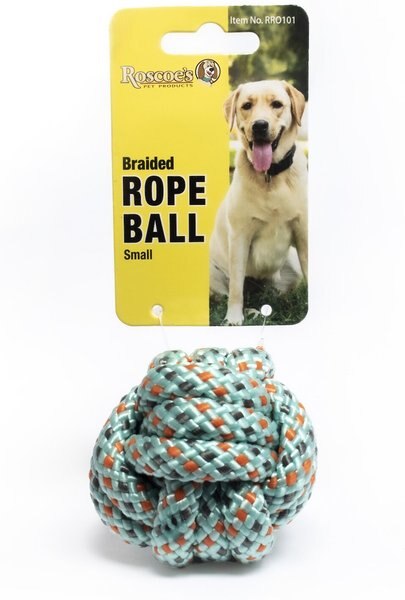 Roscoe's Pet Products Braided Rope Ball Dog Toy， Multi-Color