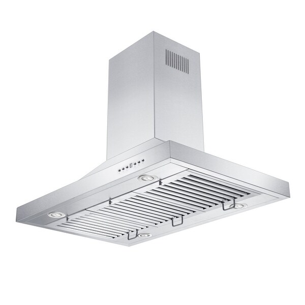 ZLINE Stainless Steel Convertible Vent Island Mount Range Hood