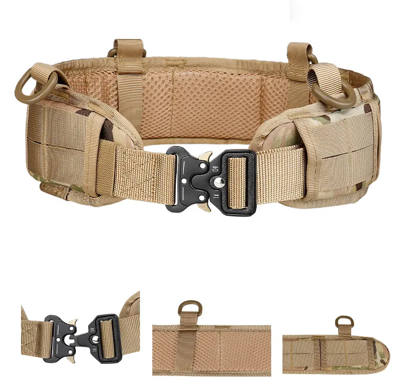 Hunting Shooting camping Outdoor Patrol Molle Belt 1000D High Density Nylon Padded Combat Tactical Waist Belt