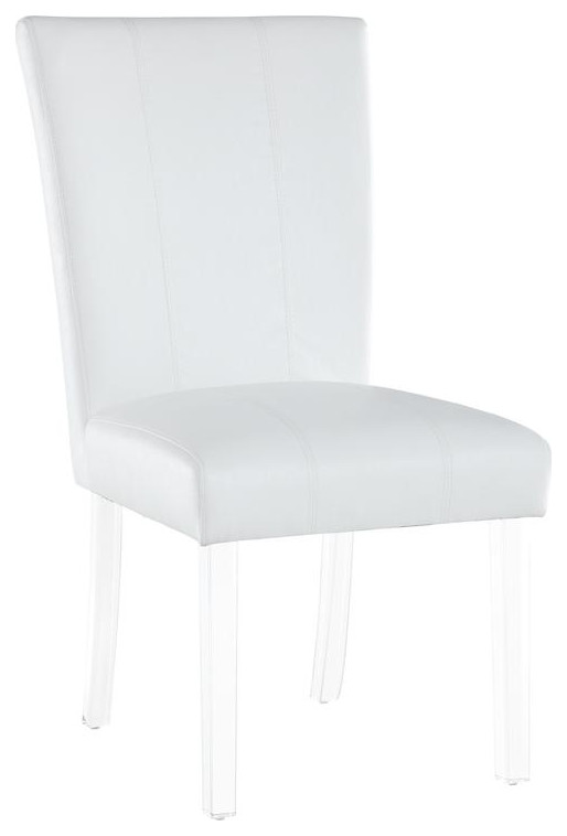 Curved Flare Back Parson Chair   Set Of 2  White   Contemporary   Dining Chairs   by VirVentures  Houzz