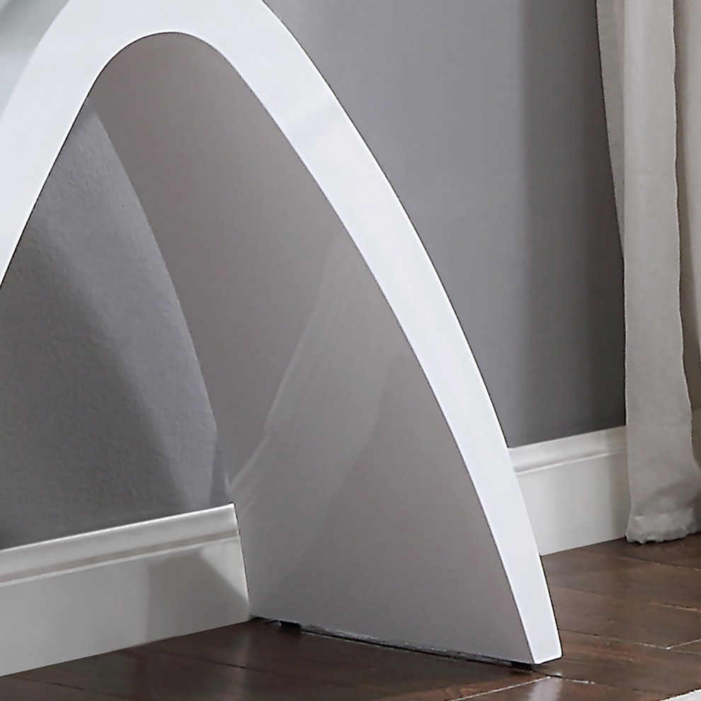 Contemporary Console Table  High Gloss Curved Base  ampBeveled Glass Top   Contemporary   Console Tables   by Decor Love  Houzz