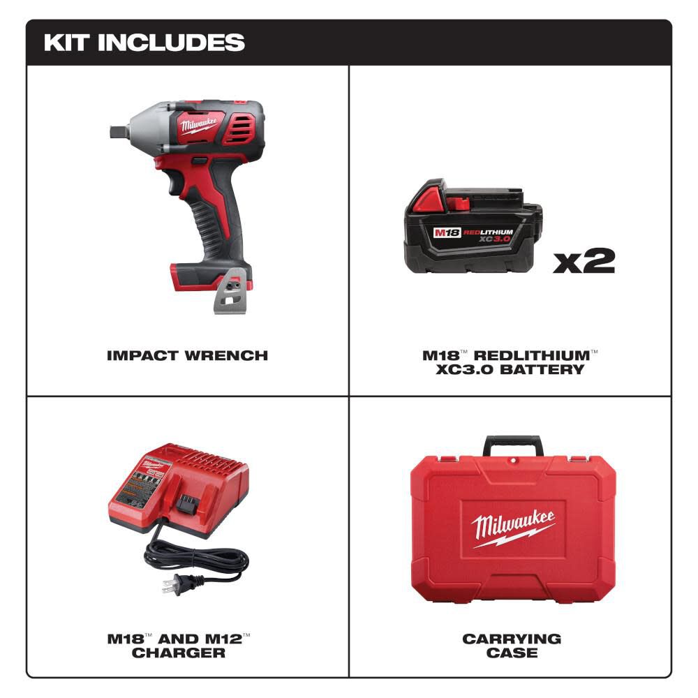 Milwaukee M18 1/2 In. Impact Wrench XC Kit 2659-22 from Milwaukee