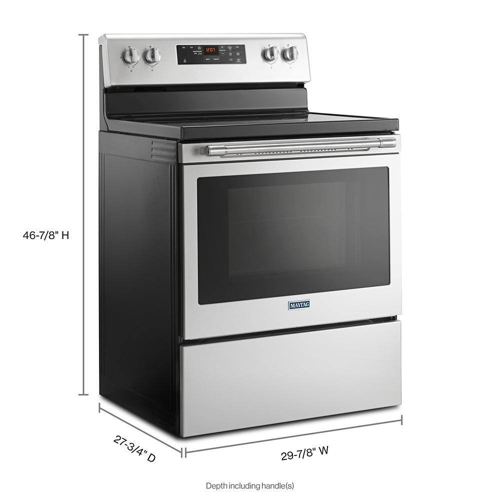 Maytag 5.3 cu. ft. Electric Range with Shatter-Resistant Cooktop in Fingerprint Resistant Stainless Steel MER6600FZ