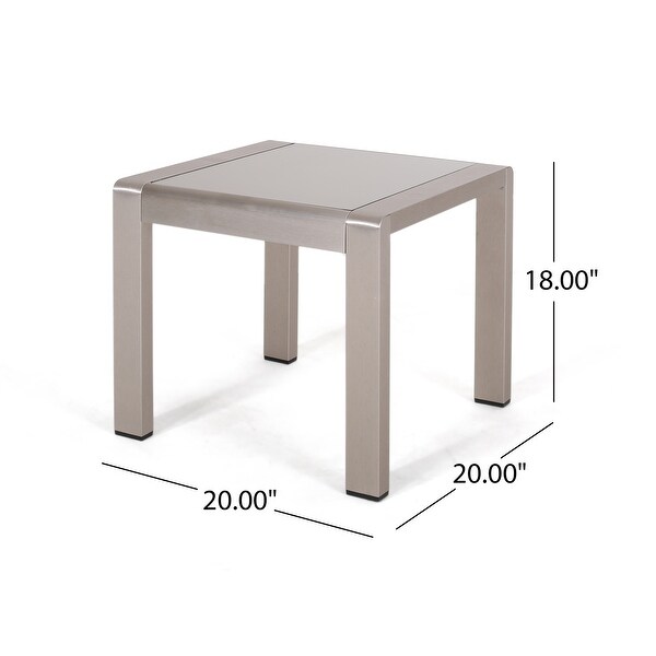 Cape Coral Outdoor Aluminum Side Table (Set of 2) by Christopher Knight Home