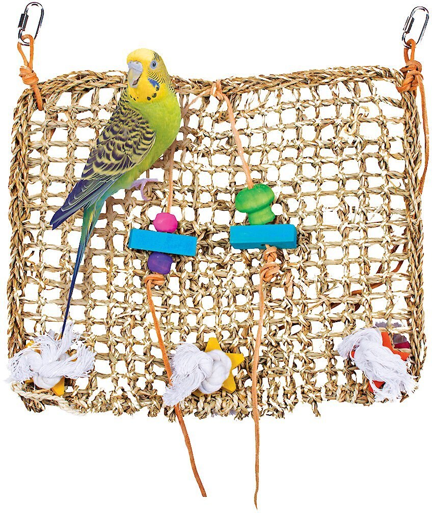 Bird Life Natural Weave Bird Cage Climbing Mat， 13.75 x 13.75-in