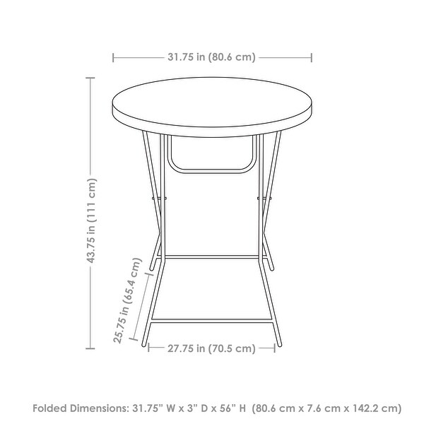 Folding Round Patio BarHeight Table