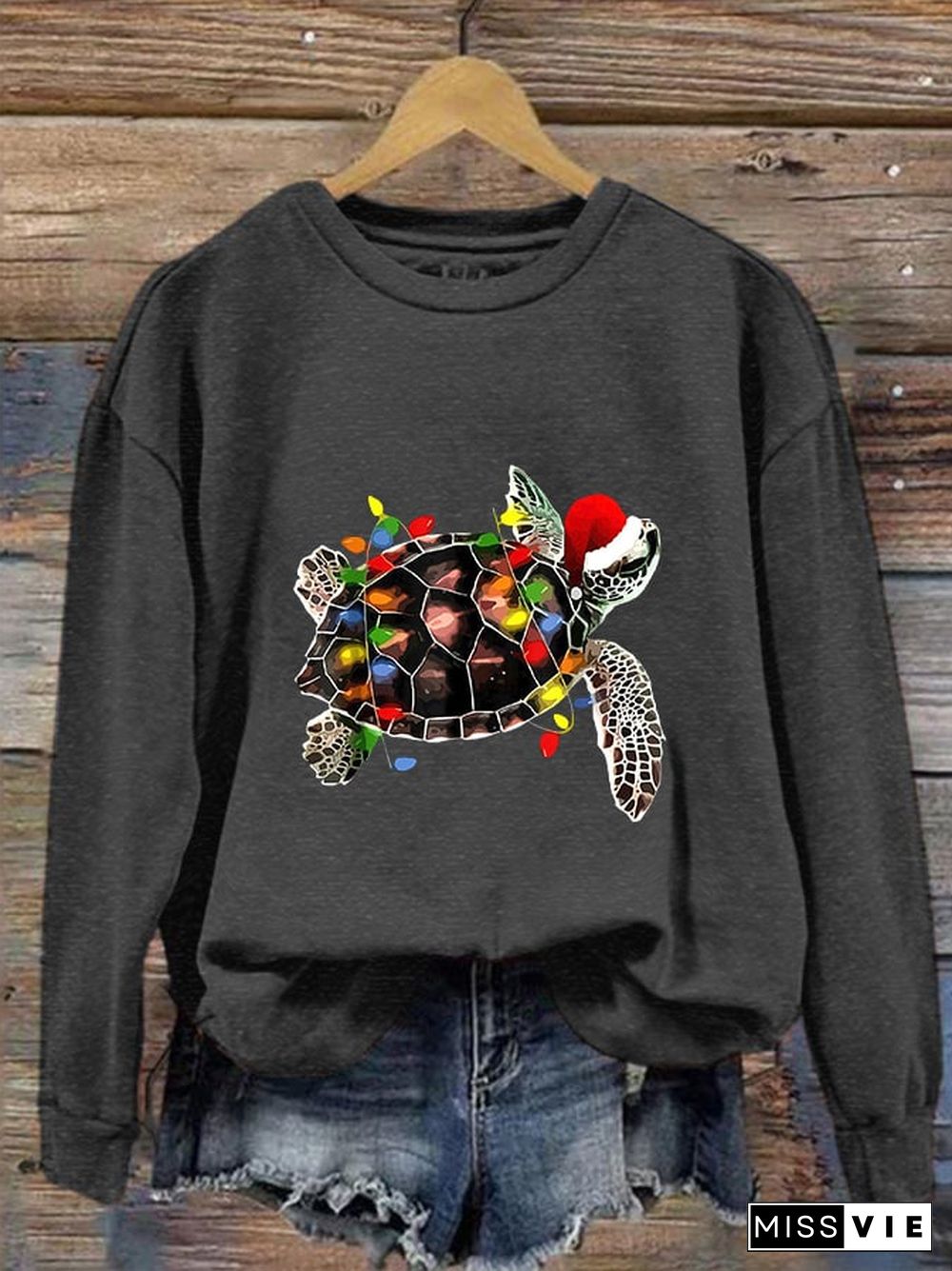 Women's Christmas Turtle Casual Sweatshirt