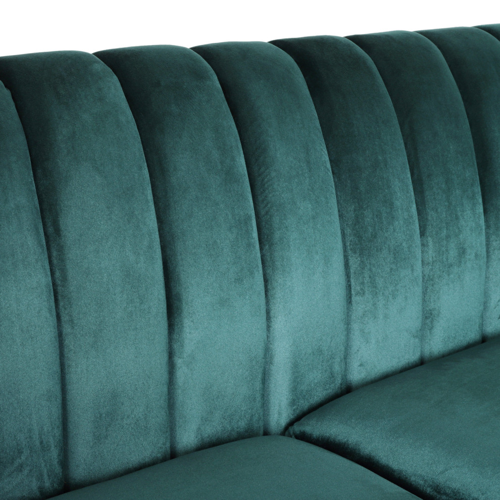 Susan Contemporary Velvet 3 Seater Sofa   Midcentury   Sofas   by GDFStudio  Houzz