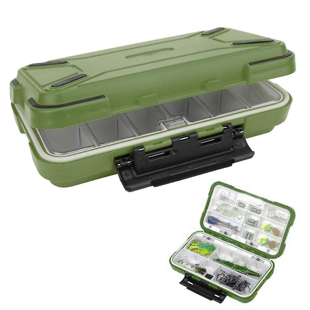 Abs Waterproof Fishing Tackle Box Bait Lure Hooks Storage Case Organizer Container Accessoryc Green