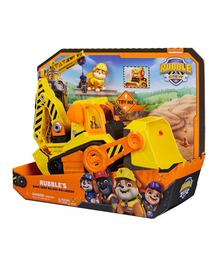 Rubble and Crew Bark Yard Deluxe Bulldozer Construction Truck Toy with Lights