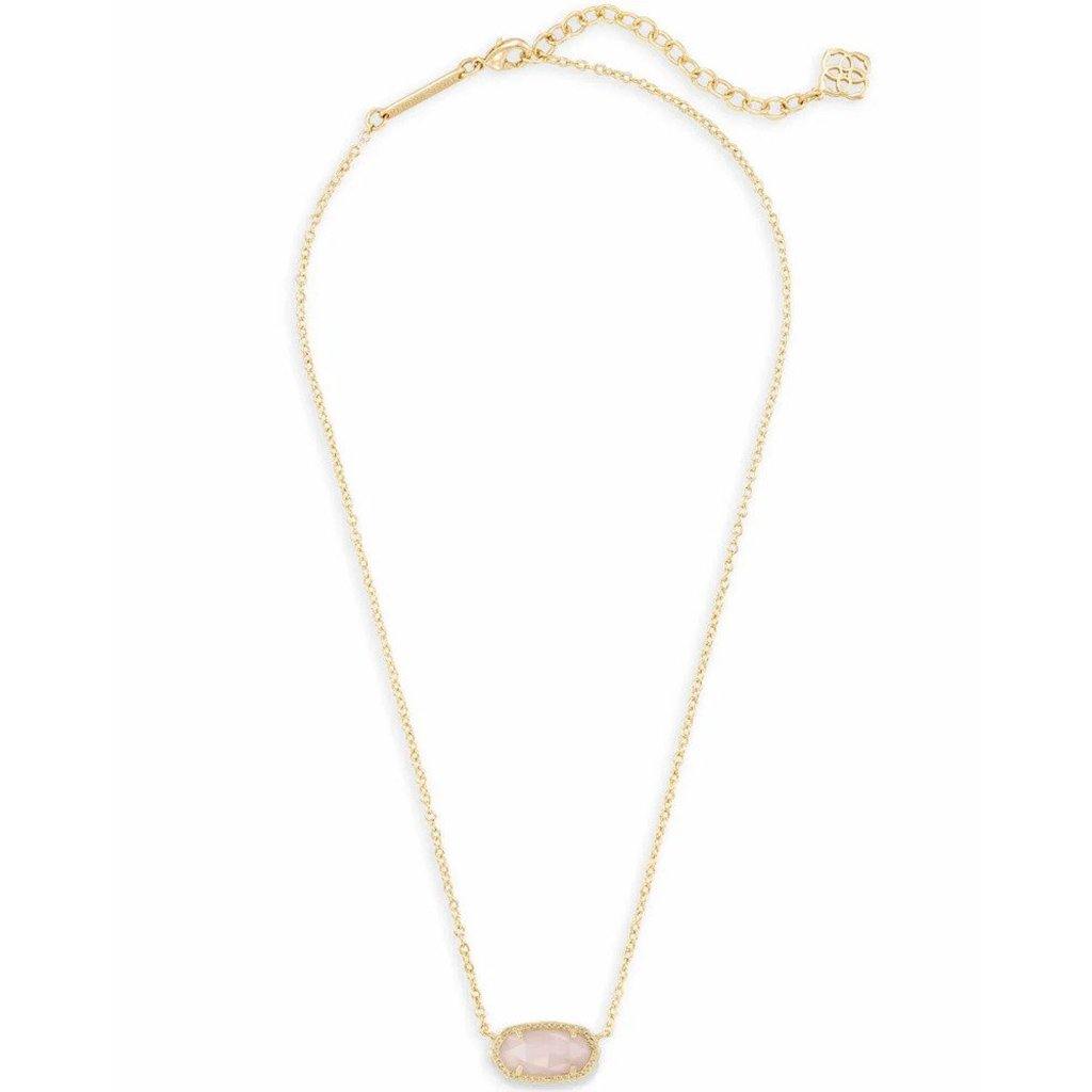 Kendra Scott  Elisa Pendant Necklace In Rose Quartz