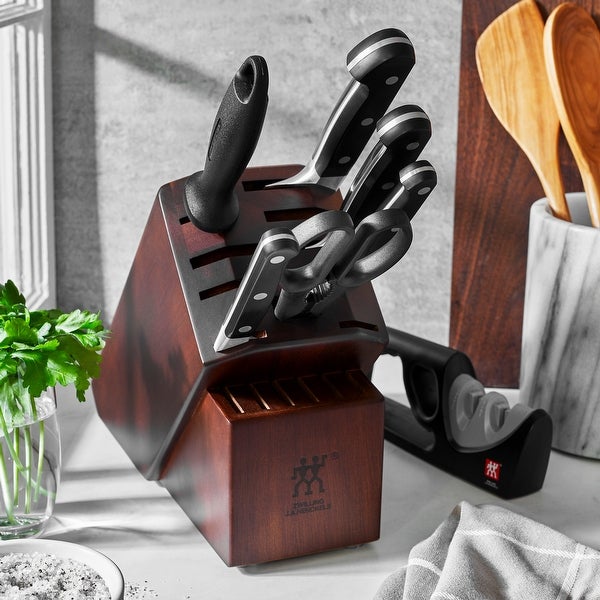 ZWILLING Pro 7-pc Knife Block Set with Bonus Sharpener - 7-pc w/Bonus Sharpener