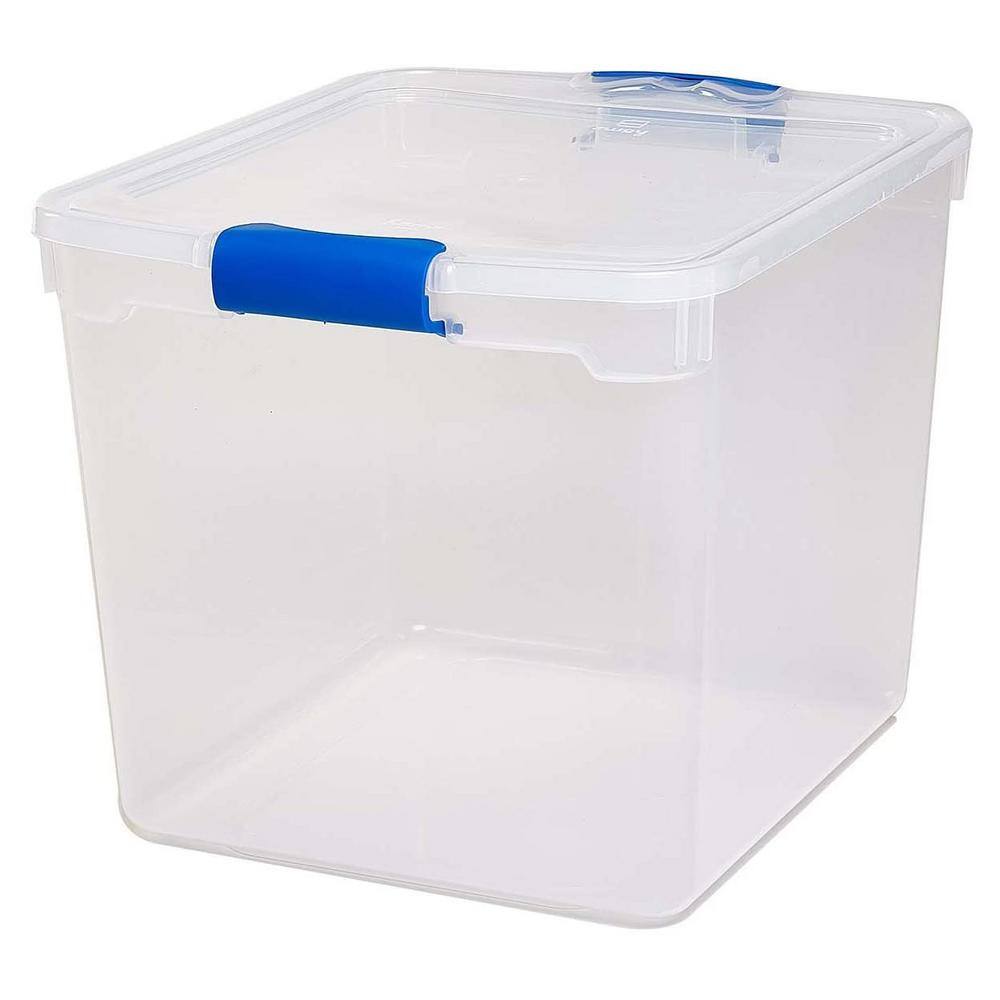 HOMZ 31 qt. Heavy Duty Clear Plastic Stackable Storage Containers (12-Pack) 3 x 3430CLRDC.04