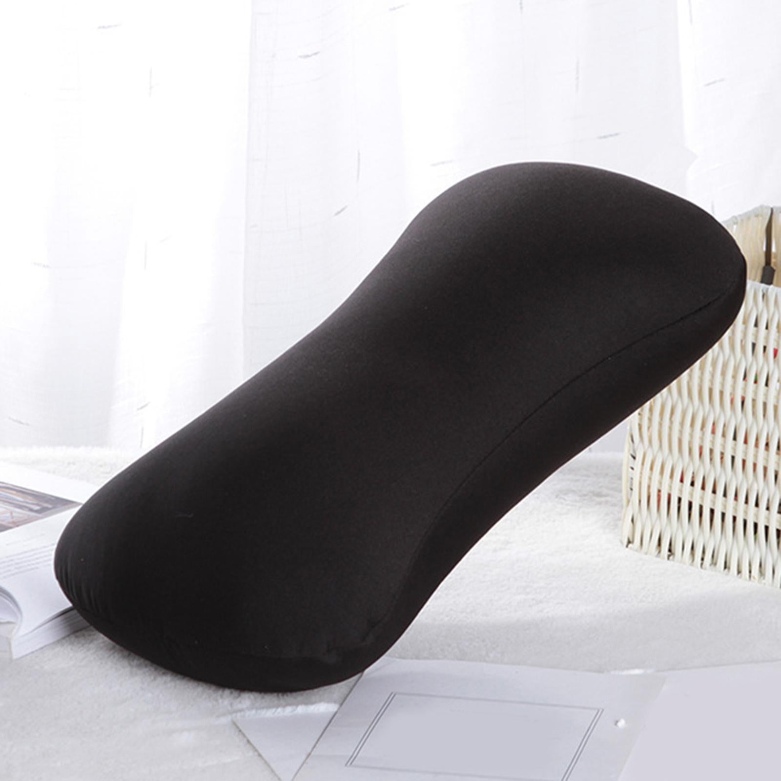 Microbead Back Cushion Neck Support Roll Pillow , 38x20cm Black