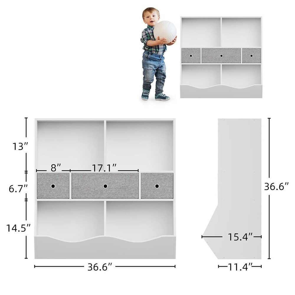 Kids Toy Storage Organizer with Bookcase