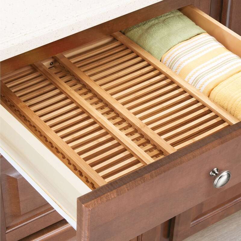 iDesign Brown Bamboo Dish Drying Rack