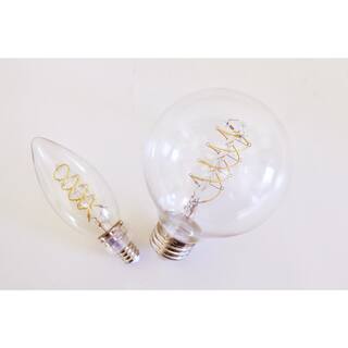 EcoSmart 40-Watt Equivalent G25 Dimmable Fine Bendy Filament LED Vintage Edison Light Bulb Soft White (2-Pack) G25C5E26827S