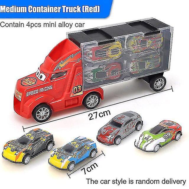 Big Transport Car Container Carrier Big Truck Vehicles Toys With Mini Diecast Cars Model Toys For Children Boys Birthday Gifts - Railed/motor/cars/bic