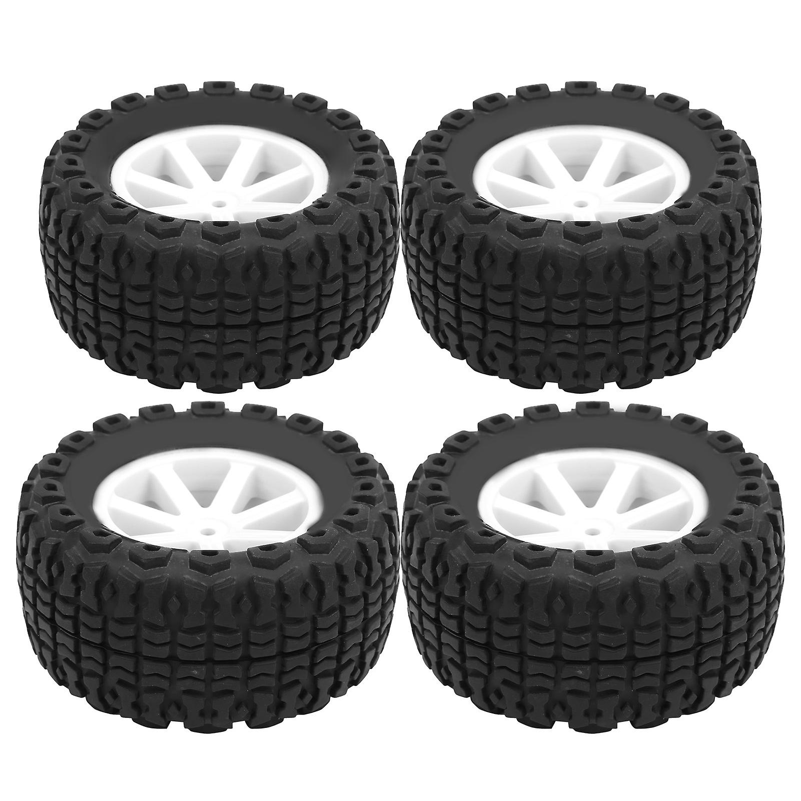 4pcs 1/10 Rc Car Tire Rubber Offroad Vehicle Tyre Sqaure Tooth Wheel Tires For Himoto Drekkerwhite 10055