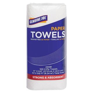 Genuine Joe Household Paper Towels Roll 2-Ply (100-Sheets per Roll) GJO24081