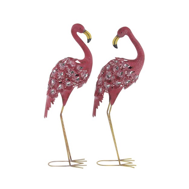 Coastal Flamingos Garden Sculptures Pink Olivia amp May