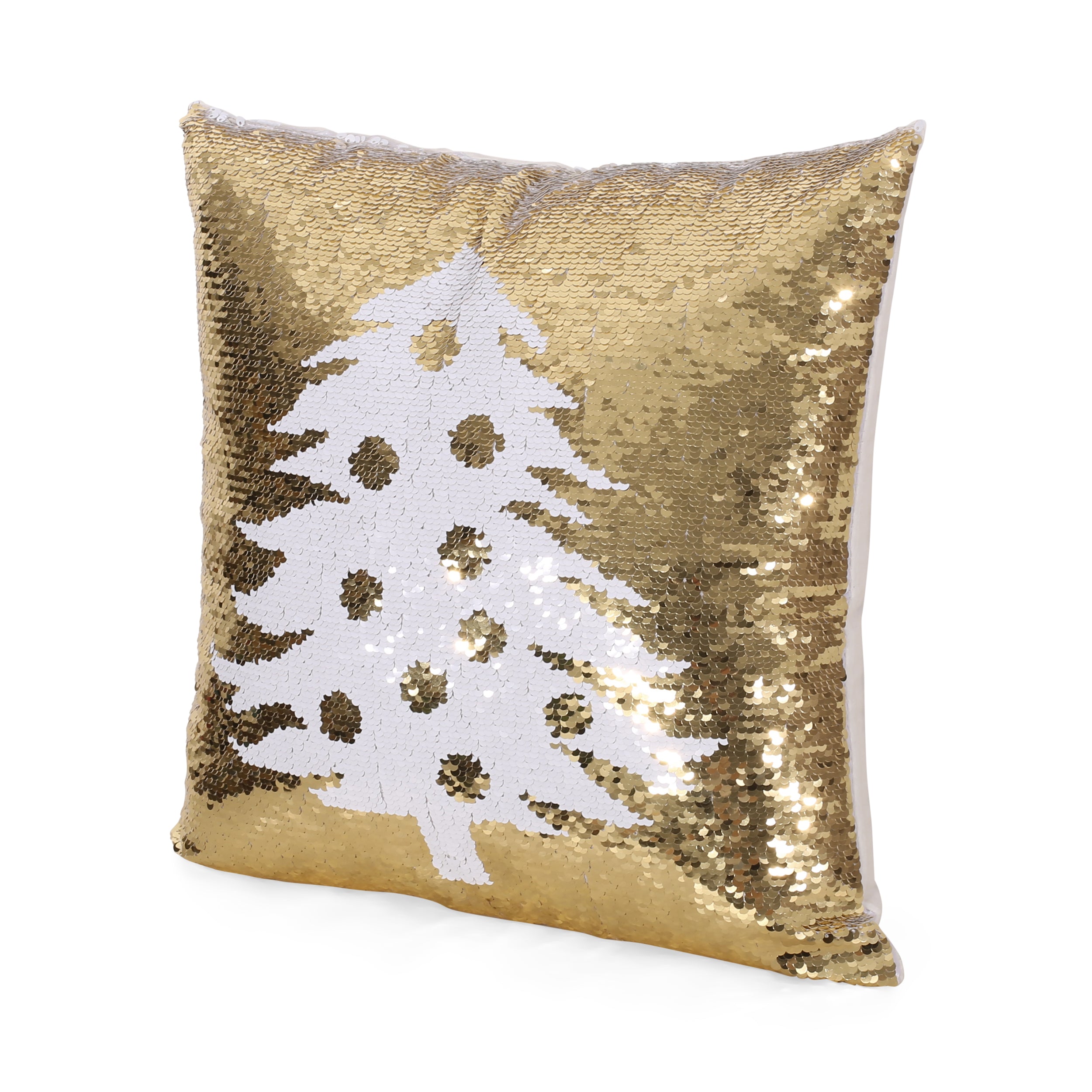 Krosp Glam Sequin Christmas Throw Pillow Cover